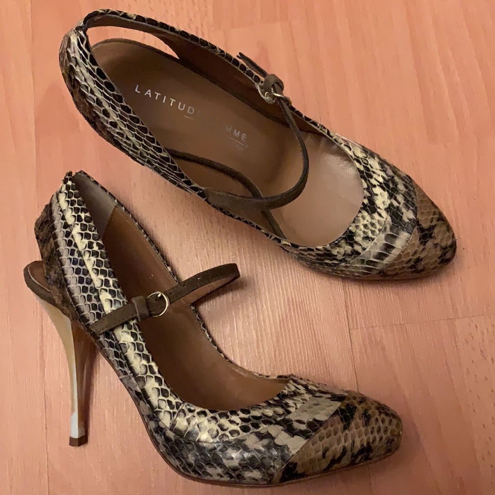 Latitude Femme Mary Jane Snake Leather Heel 38